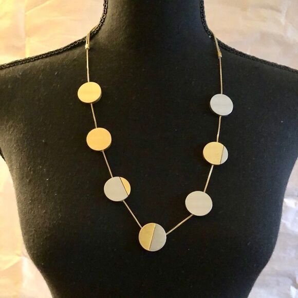 Circular bi-color Adjustable Necklace - Picture 1 of 4
